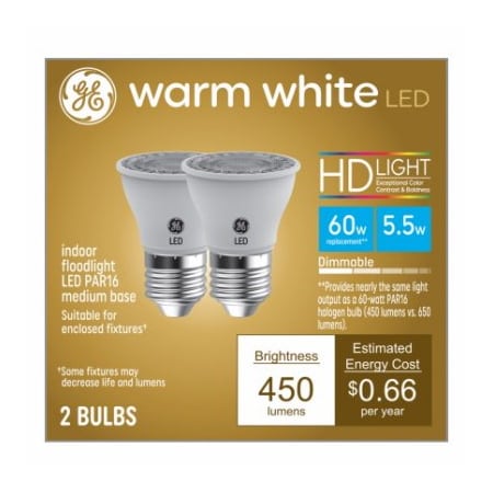 Current GE 2PK 6W WW Par16 Bulb 93129780